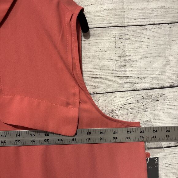 Washing women sleeveless slate rose collared button up blouse size XL outdoors - Picture 8 of 8